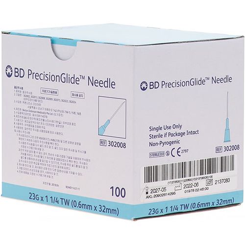 BD Hypodermic Needle 23G x 32mm 302008 - Box/100