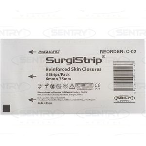 AsGUARD SurgiStrip Reinforced Skin Closures 6mm x 75mm C-02 - Box/50